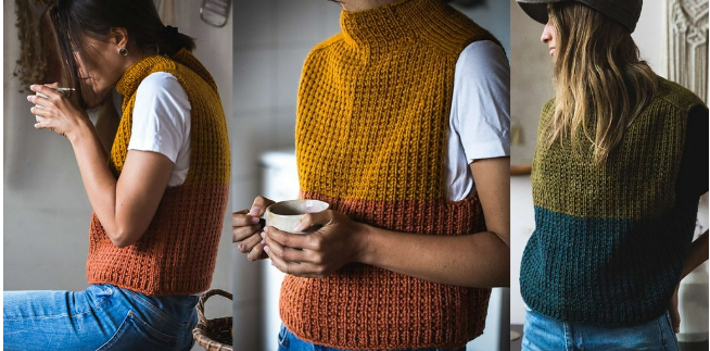 [Вяжи.ру, Габриелла Кальдерини] Жилет резинкой Timbo (2024)